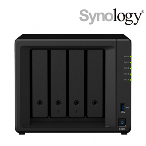 Synology DiskStation DS418 NAS Server (4 Bay, Realtek RTD1296 Quad Core 1.4 GHz, 2 GB DDR4, Tower) Network-attached storage (NAS), Synology, DS-Value series image