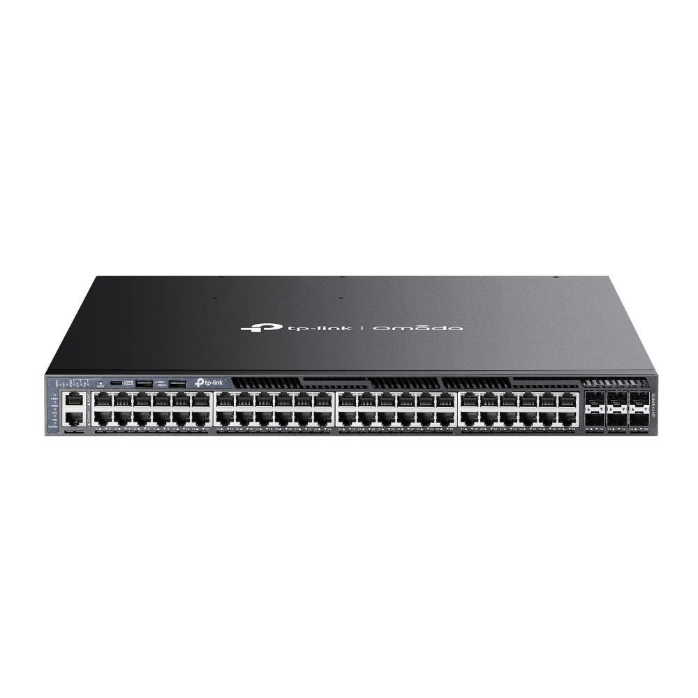 TP-Link Omada 48-PortGigabit Stackable L3 Managed PoE+ Switch with 6 10GE SFP+ Slots (SG6654XHP)