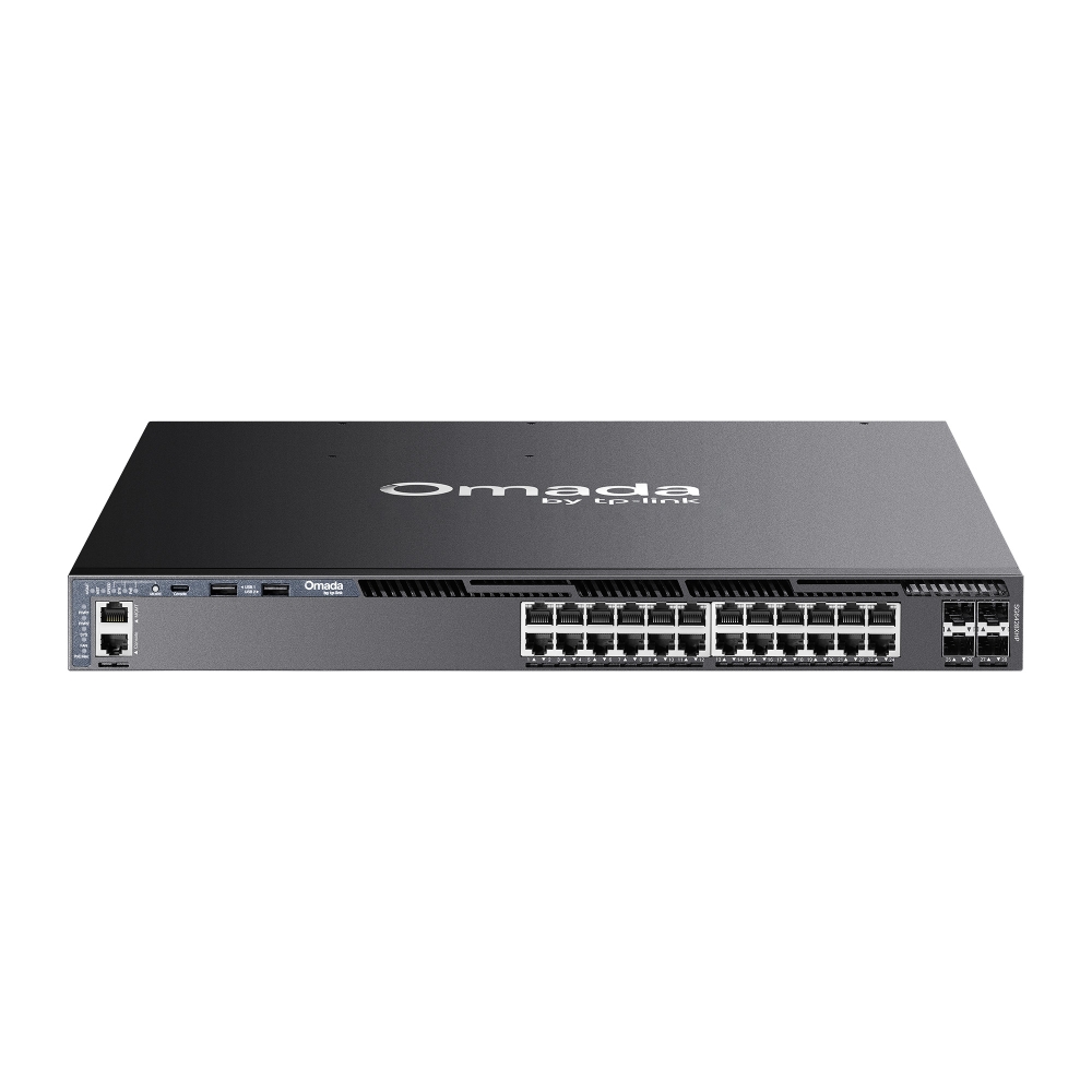 TP-Link Omada 24-PortGigabit Stackable L3 Managed PoE+ Switch with 4 10GE SFP+ Slots (SG6428XHP)
