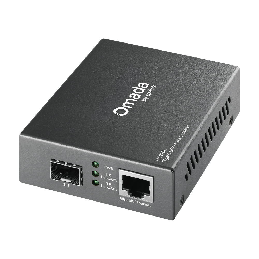 TP-Link Omada 10/100/1000 Mbps RJ45 to 1000 Mbps SFP Slot Supporting MiniGBIC Modules (MC220L)