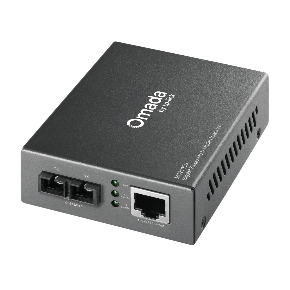 TP-Link Omada 10/100/1000 Mbps RJ45 to 1000 Mbps Single-Mode SC Fiber Converter (MC210CS)