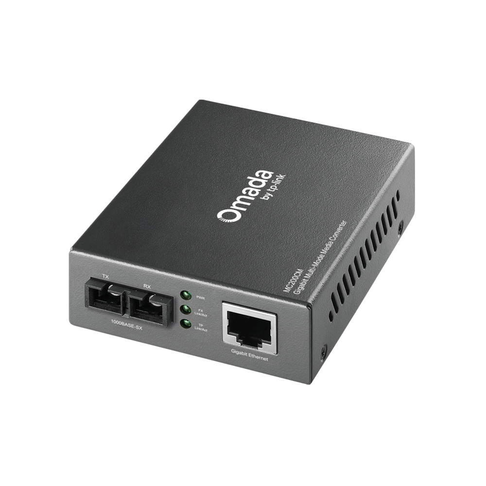 TP-Link Omada 10/100/1000 Mbps RJ45 to 1000 Mbps Multi-mode SC Fiber Converter (MC200CM)