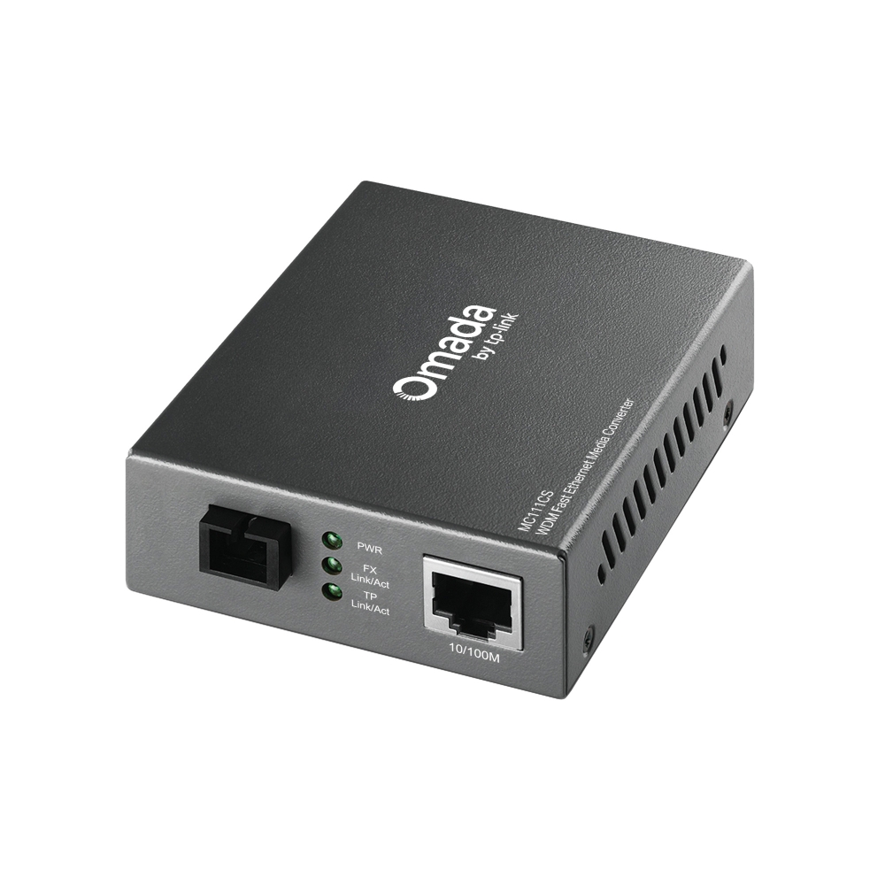 TP-Link Omada 10/100 Mbps RJ45 to 100 Mbps Single-mode SC WDM Bi-Directional Fiber Converter (MC111CS)