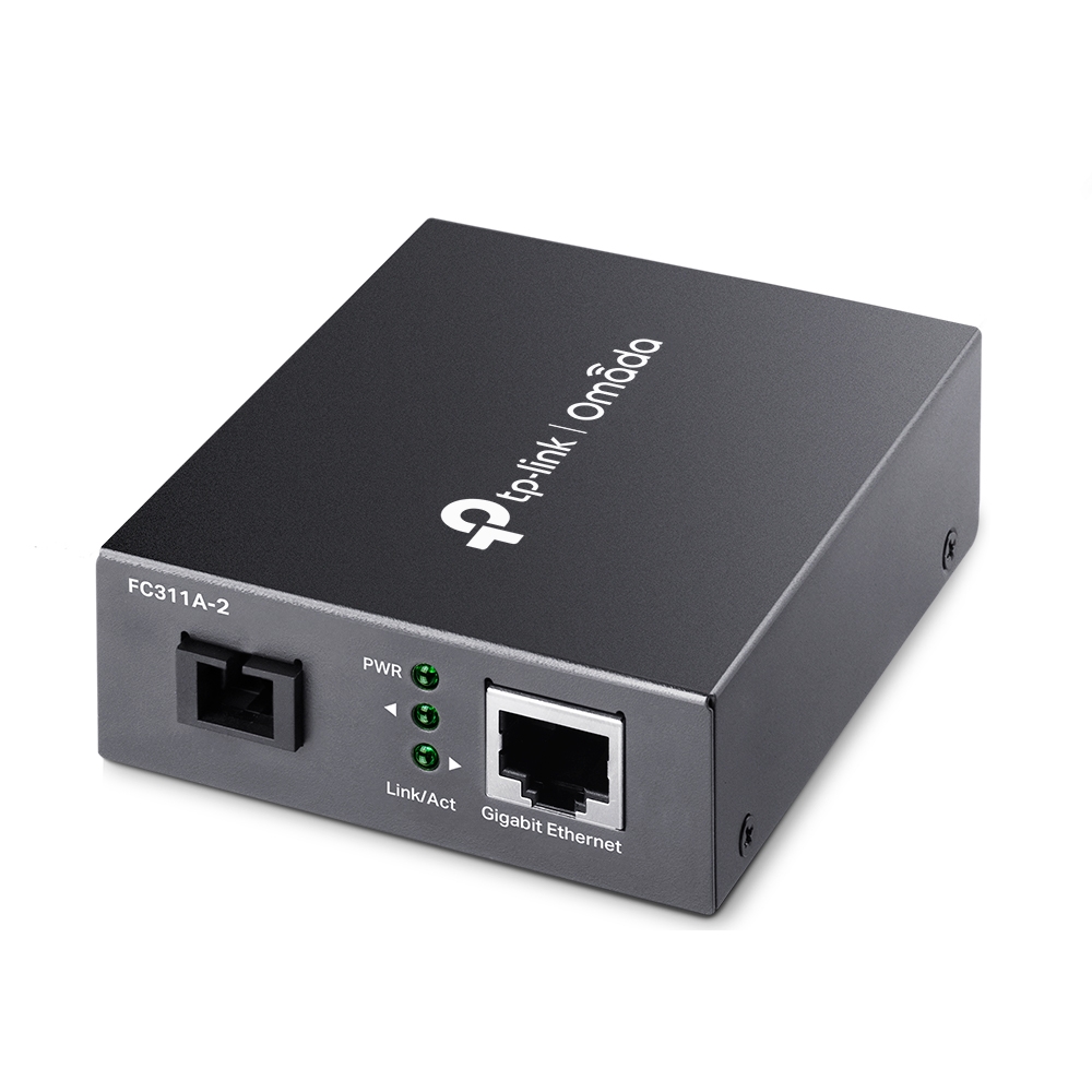 TP-Link Omada 10/100/1000 Mbps RJ45 to 1000 Mbps Single-mode SC WDM Bi-Directional Fiber Converter (FC311A-2)