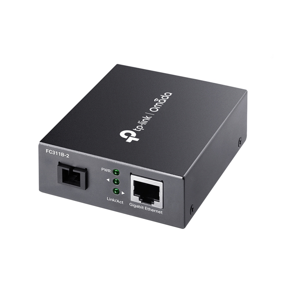 TP-Link Omada 10/100/1000 Mbps RJ45 to 1000 Mbps Single-mode SC WDM Bi-Directional Fiber Converter (FC311B-2)