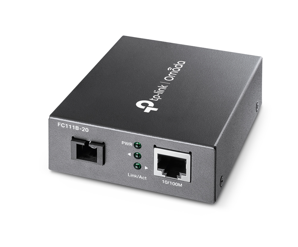 TP-Link Omada 10/100 Mbps RJ45 to 100 Mbps Single-mode SC WDM Bi-Directional Fiber Converter (FC111B-20)
