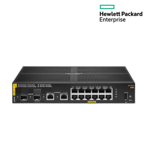 HPE Aruba 6100 12G CL4 2SFP+ 139W Switch (JL679A, 12Port, 10/100/1000 Ports, 68Gbps, 128MB)