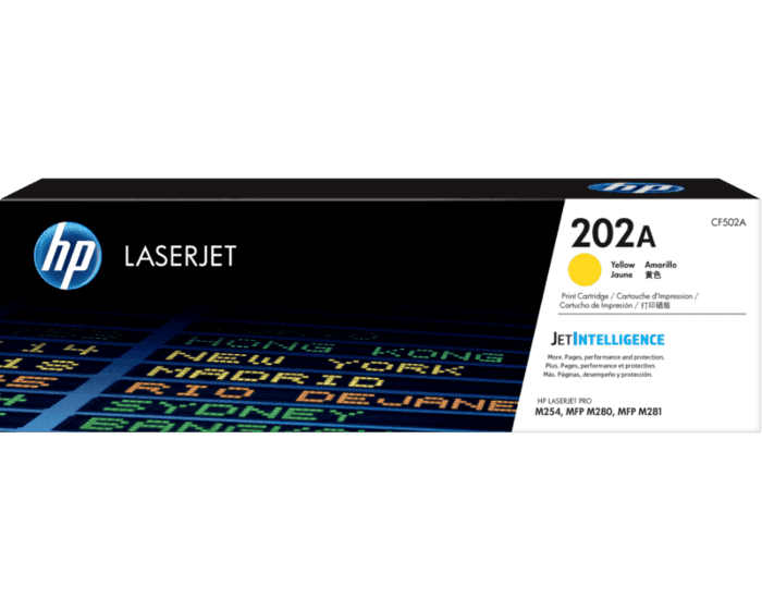 HP 202A Yellow LaserJet Toner Cartridge (CF502A)