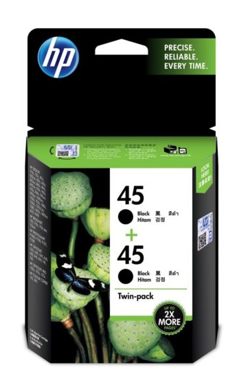 HP 45 Black Ink Cartridge Twin Pack (CC625AA)