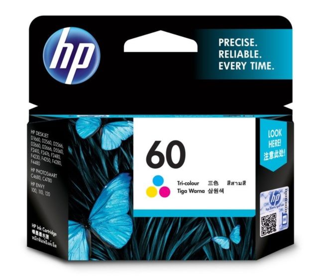 HP 60 Tri Color Ink Cartridge (CC643WA)