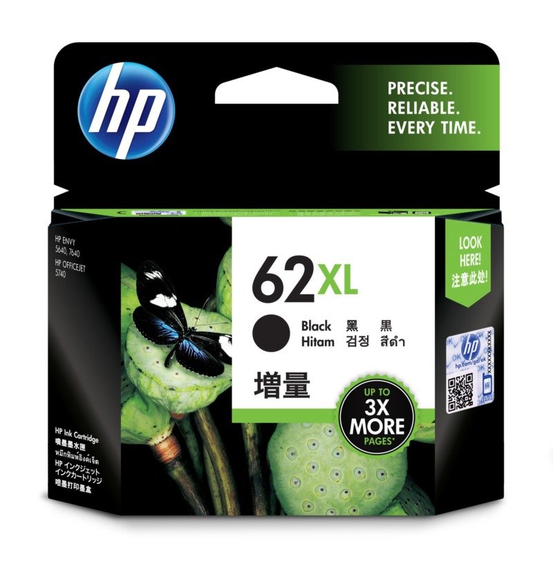 HP 62 XL Black Original Ink Cartridge (C2P05AA)