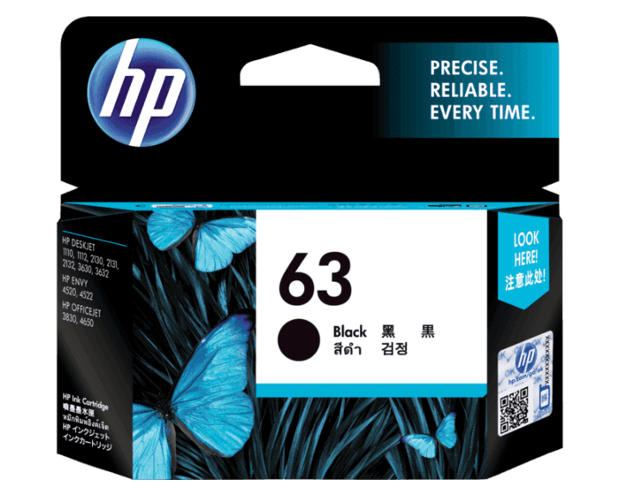 HP 63 Black Original Ink Cartridge (F6U62AA)