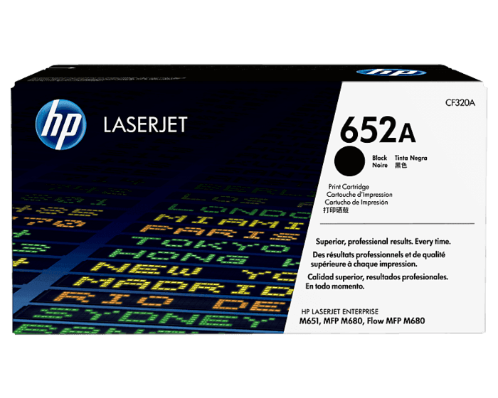 HP 652A Black LaserJet Toner Cartridge (CF320A)