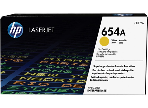 HP 654A Yellow LaserJet Toner Cartridge (CF332A)
