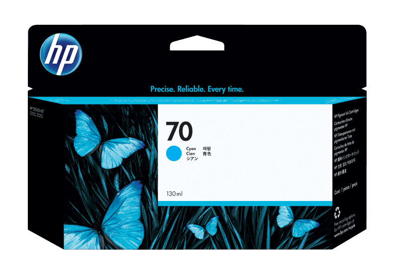 HP 70 Cyan Ink Cartridge (C9452A)