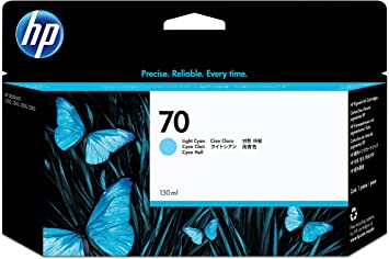 HP 70 Light Cyan 130 ml Ink Cartridge (C9390A)