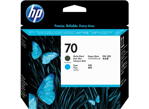 HP 70 Matte Black and Cyan Printhead (C9404A)