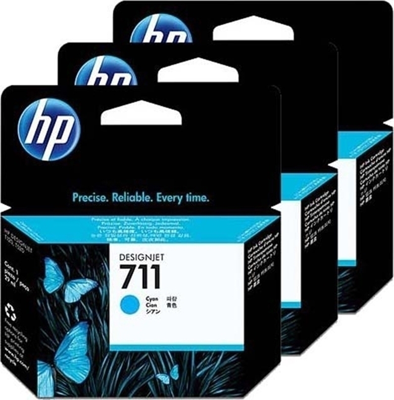 HP 711 3-pack 29-ml Cyan Ink Cartridges (CZ134A)