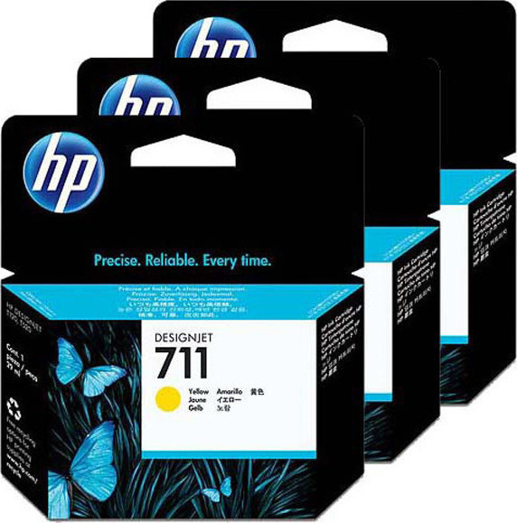 HP 711 3-pack 29-ml Yellow Ink Cartridges (CZ136A)