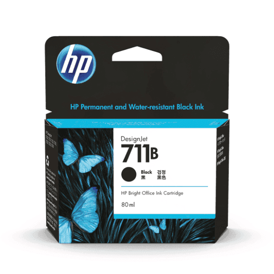 HP 711B 80-ml Black Ink Cartridge (3WX01A)