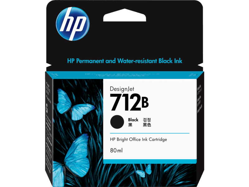 HP 712B 80ml Black Ink Cartridge (3ED29A)