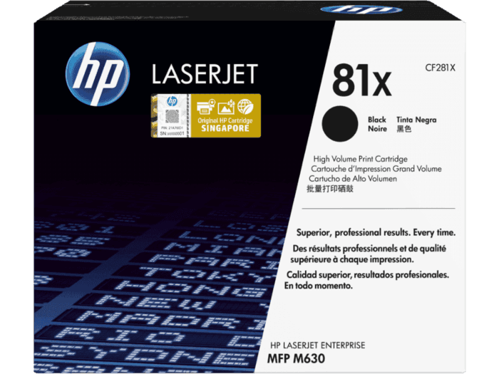 HP 81X High Yield Black Original LaserJet Toner Cartridge (CF281X)