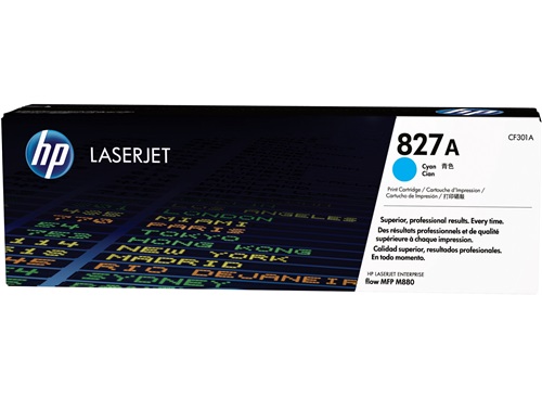 HP 827A Cyan LaserJet Toner Cartridge (CF301A)