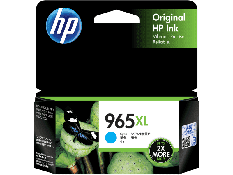 HP 965 XL High Yield Cyan Original Ink Cartridge (3JA81AA)
