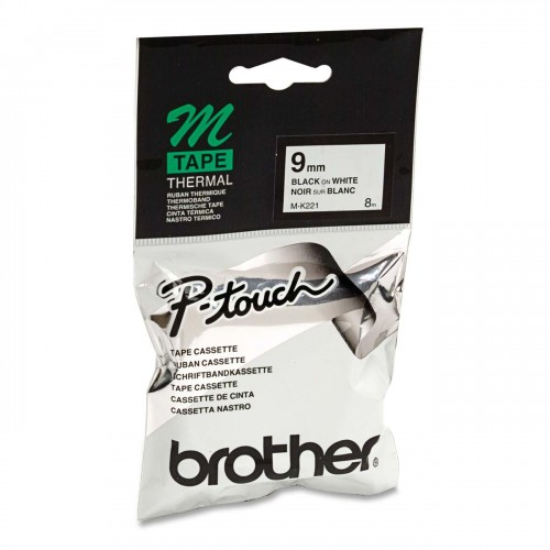 Brother M-K221 Black on White 9mm Tape