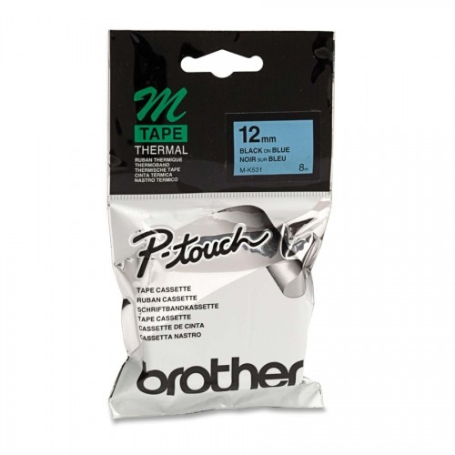 Brother M-K531 Black on Blue 12mm Tape