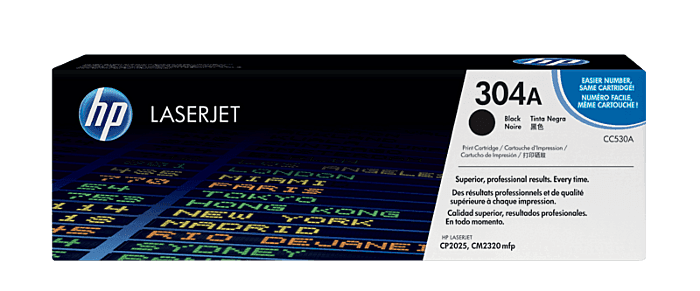 HP 304A Black LaserJet Toner Cartridge (CC530A)