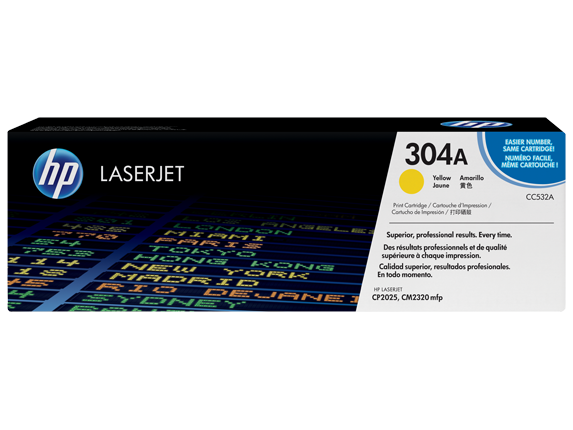 HP 304A Yellow LaserJet Toner Cartridge (CC532A)