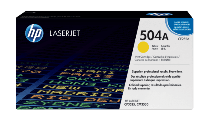 HP 504A Yellow LaserJet Toner Cartridge (CE252A)