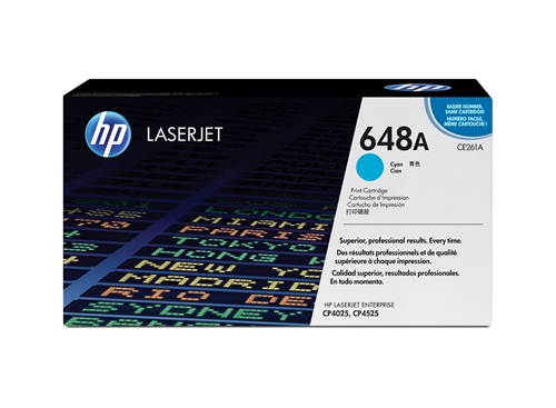 HP 648A Cyan LaserJet Toner Cartridge (CE261A)