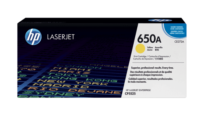 HP 650A Yellow LaserJet Toner Cartridge (CE272A)
