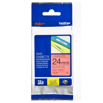 Brother TZe-451 Black on Red (24mm) Tape
