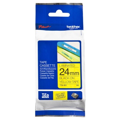 Brother TZe-651 Black on Yellow (24mm) Tape