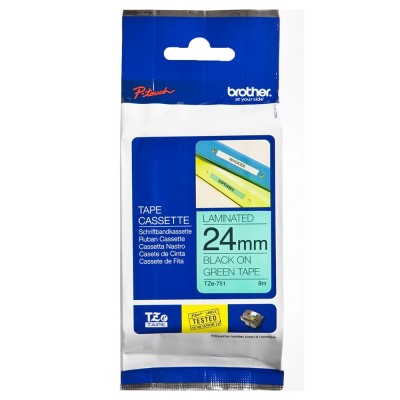 Brother TZe-751 Black on Green (24mm) Tape