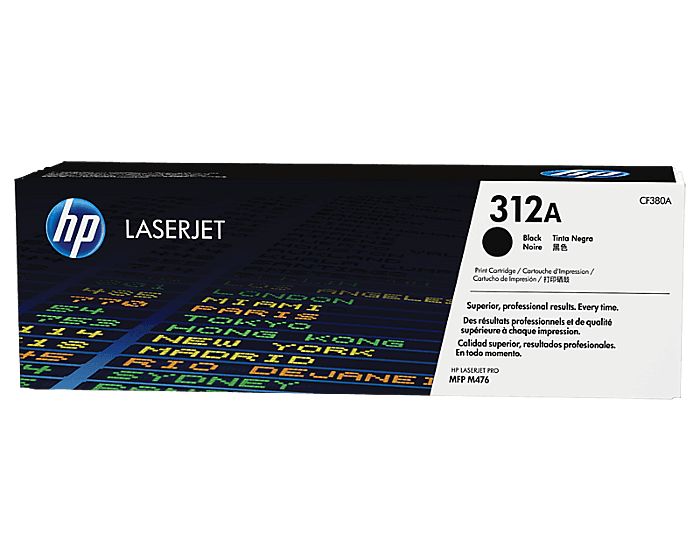 HP 312A Black Original LaserJet Toner Cartridge (CF380A)