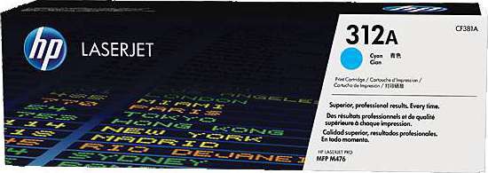 HP 312A Cyan Original LaserJet Toner Cartridge (CF381A)