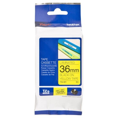 Brother TZe-661 Black on Yellow (36mm) Tape