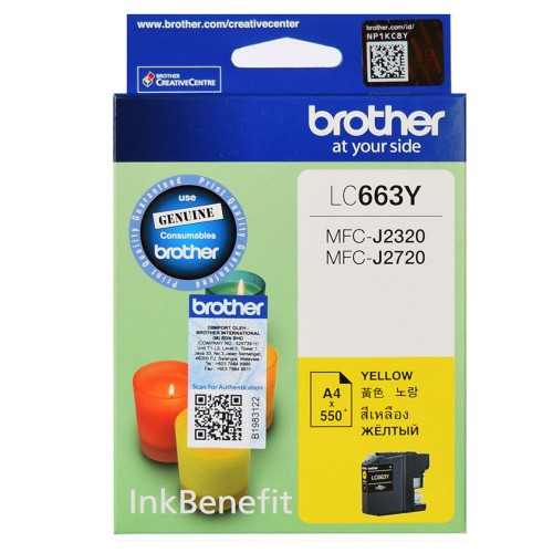 Brother LC-663Y Yellow Ink Cartridge (B LC-663Y)