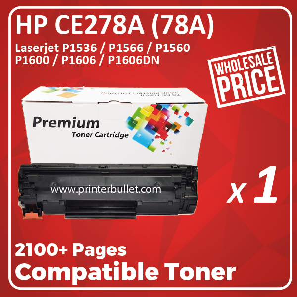Compatible HP CE278A (78A) Black Toner Cartridge