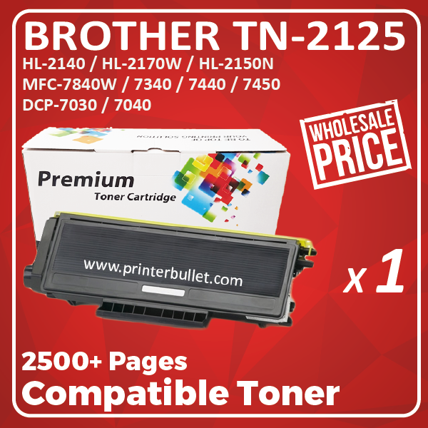 Compatible Brother TN-2125 Black Toner Cartridge