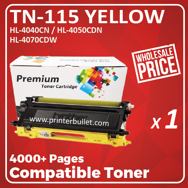 Compatible Brother TN-115 Yellow Toner Cartridge