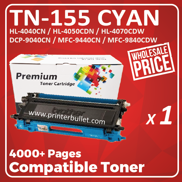 Compatible Brother TN-155 Cyan Toner Cartridge