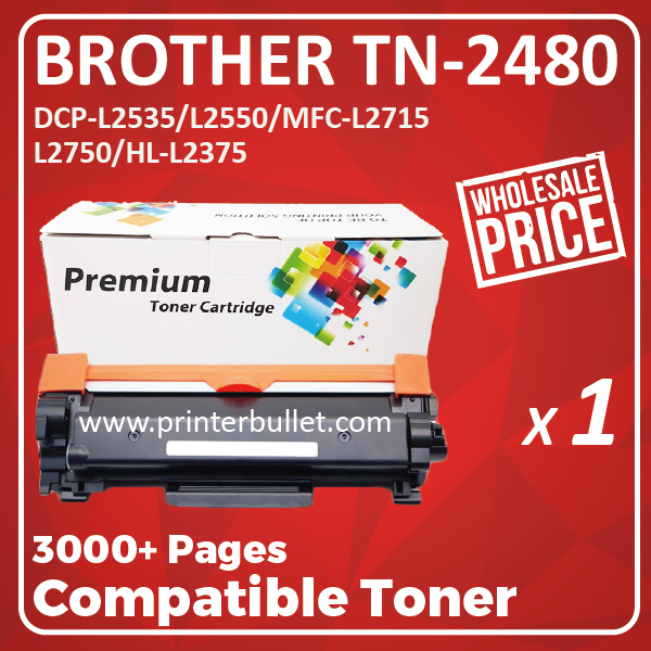 Compatible Brother TN-2480 Black Toner Cartridge