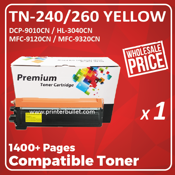 Compatible Brother TN-240/260 Yellow Toner Cartridge