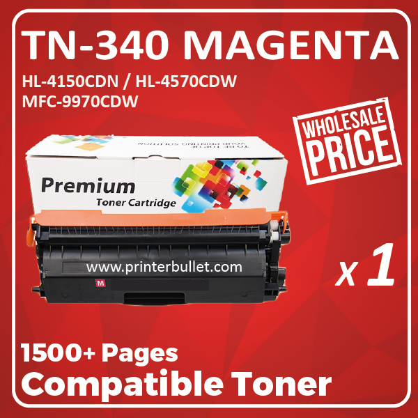 Compatible Brother TN-340 Magenta Toner Cartridge