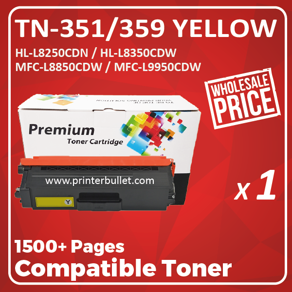 Compatible Brother TN-351 / 359 Yellow Toner Cartridge